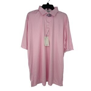 Collars & Co Pink Gingham Dress Collar Polo Shirt Men’s 2XL Relaxed NWT